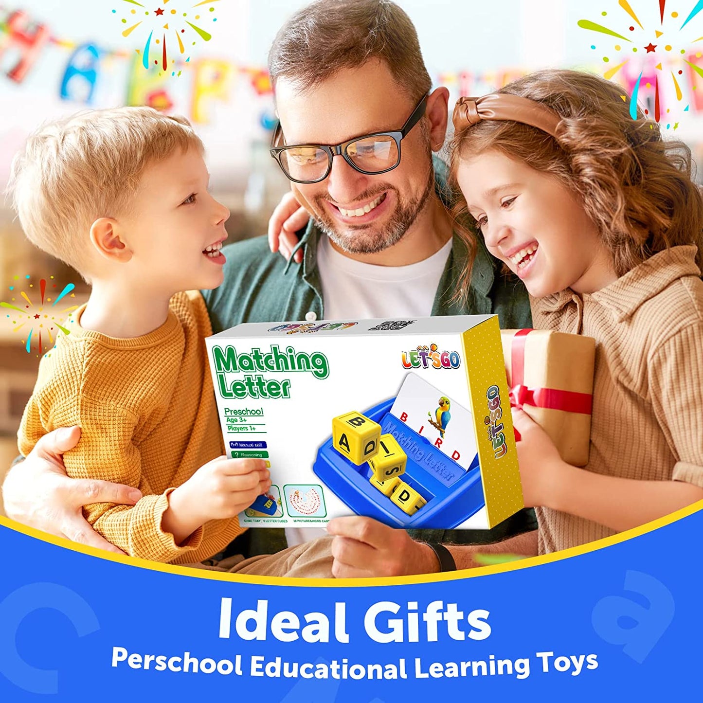 Educational Toys for 3 4 5 Year Old for Toddlers 2-4 Year Matching Letter Games for 3-5 Montessori Toys for Kids Toy for Ages 2-4 4-6 Birthday Halloween Christmas Easter Gifts for 3-5 Year Old