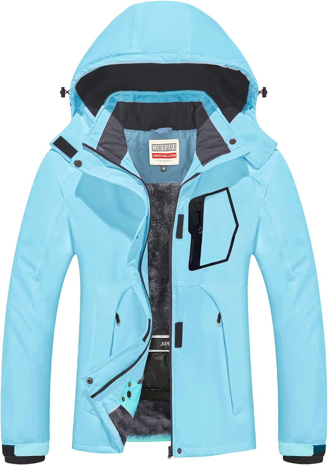 Women'S Waterproof Ski Jacket Warm Winter Coats Windproof Winter Jackets for Women Fleece Lined Windbreaker with Hood