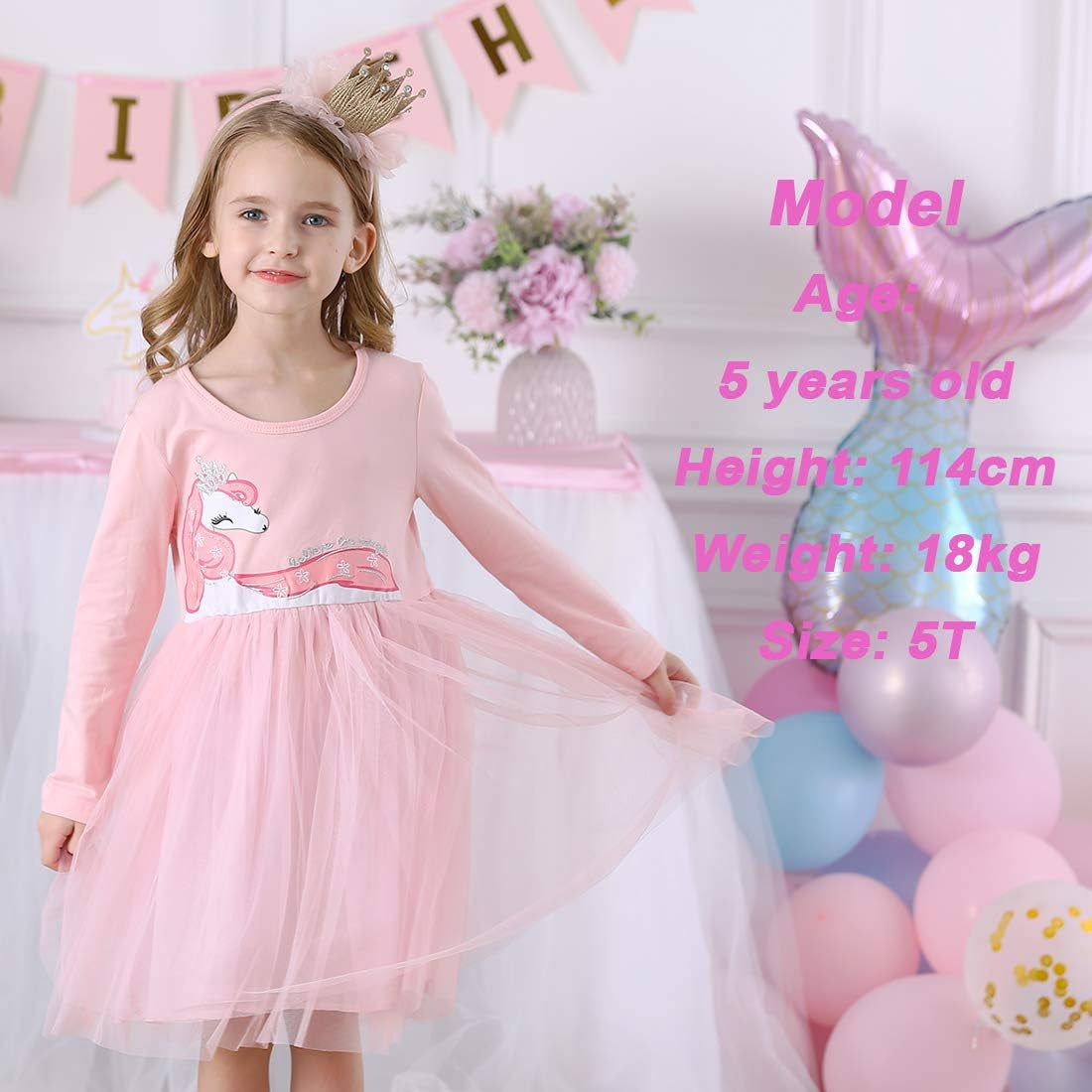Girls Dresses for Winter Long Sleeve Toddler Girls Clothes Party Tulle Dresses for Girls 3-12 Years