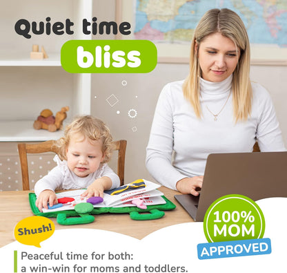 Montessori Busy Book Toddler Travel Toys 1-3 - Activity Quiet Book Airplane Travel Toys for Toddlers 1-3, Busy Board with Car and Plane Activities, Boys & Girls Birthday Gift