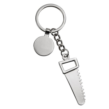 Saw Keychain with Engraving Tag, 4.75"