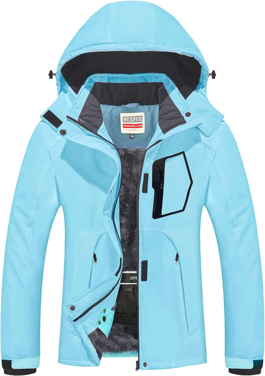 Women'S Waterproof Ski Jacket Warm Winter Coats Windproof Winter Jackets for Women Fleece Lined Windbreaker with Hood