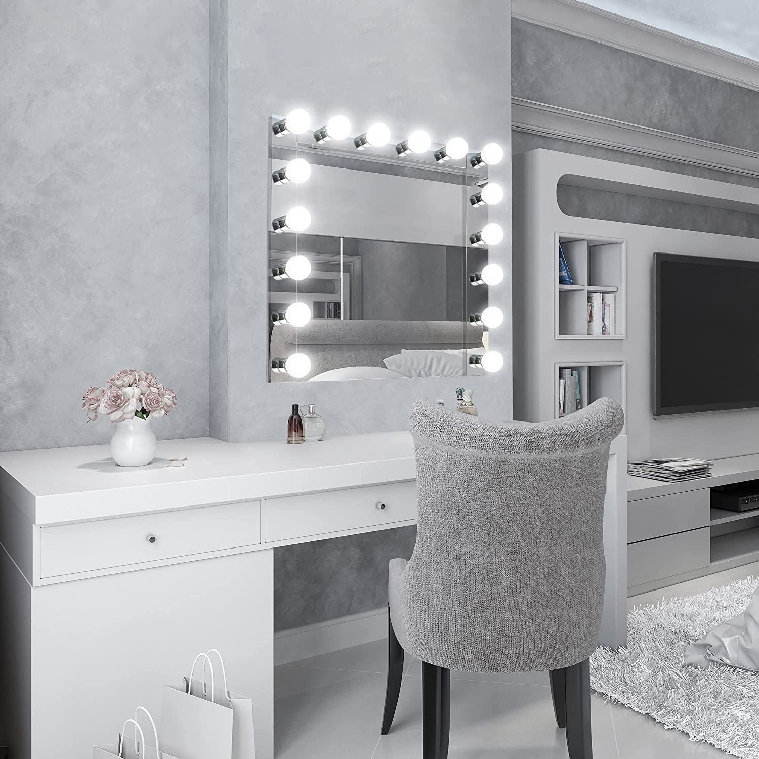 Vanity Lighting, Steel Construction, 4 Vanity Lights, Dimmable, Uses Four 60W Bulbs, Polished Chrome, 24.0 In. W X 4.3 In. H X 2.0 In. D, 500892