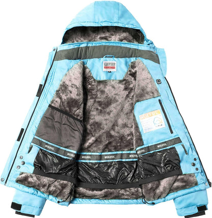 Women'S Waterproof Ski Jacket Warm Winter Coats Windproof Winter Jackets for Women Fleece Lined Windbreaker with Hood